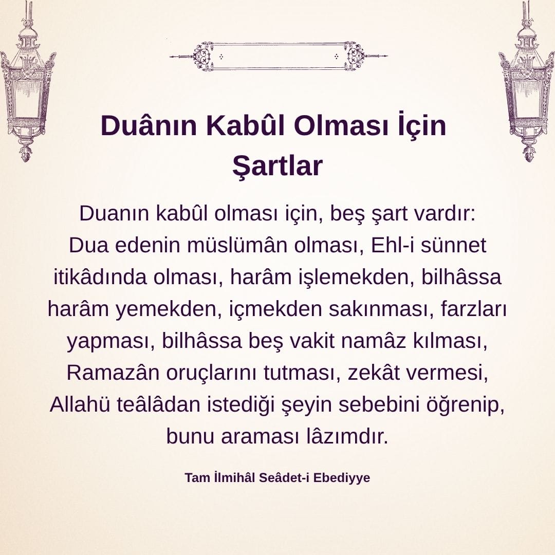 Duanın Kabul Olması İçin (7)